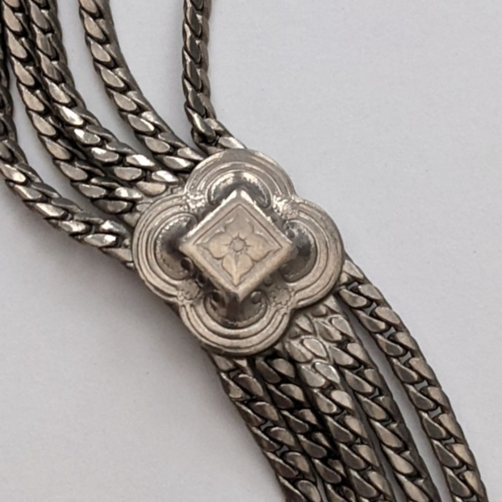 Christian Dior Belt Multi Strand Silver Chain Hip Belt Conchos Vintage - Picture 10 of 13